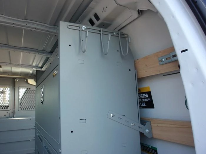 utility brackets inside work van